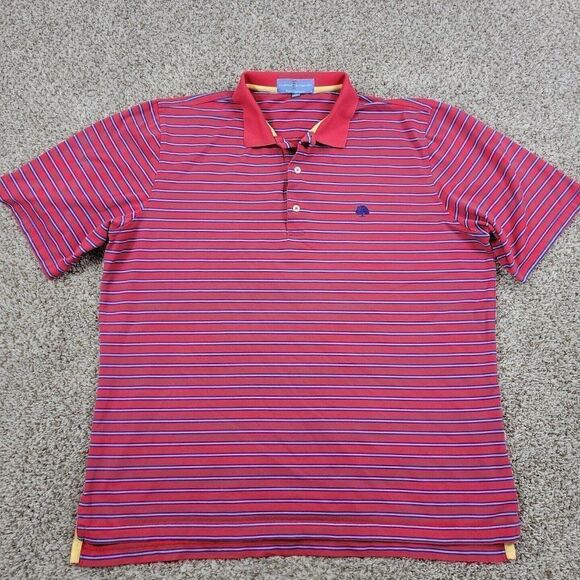 Fairway and Greene Polo Shirt Mens XL Red Striped Golf Pureformance Cotton Poly - Picture 1 of 7